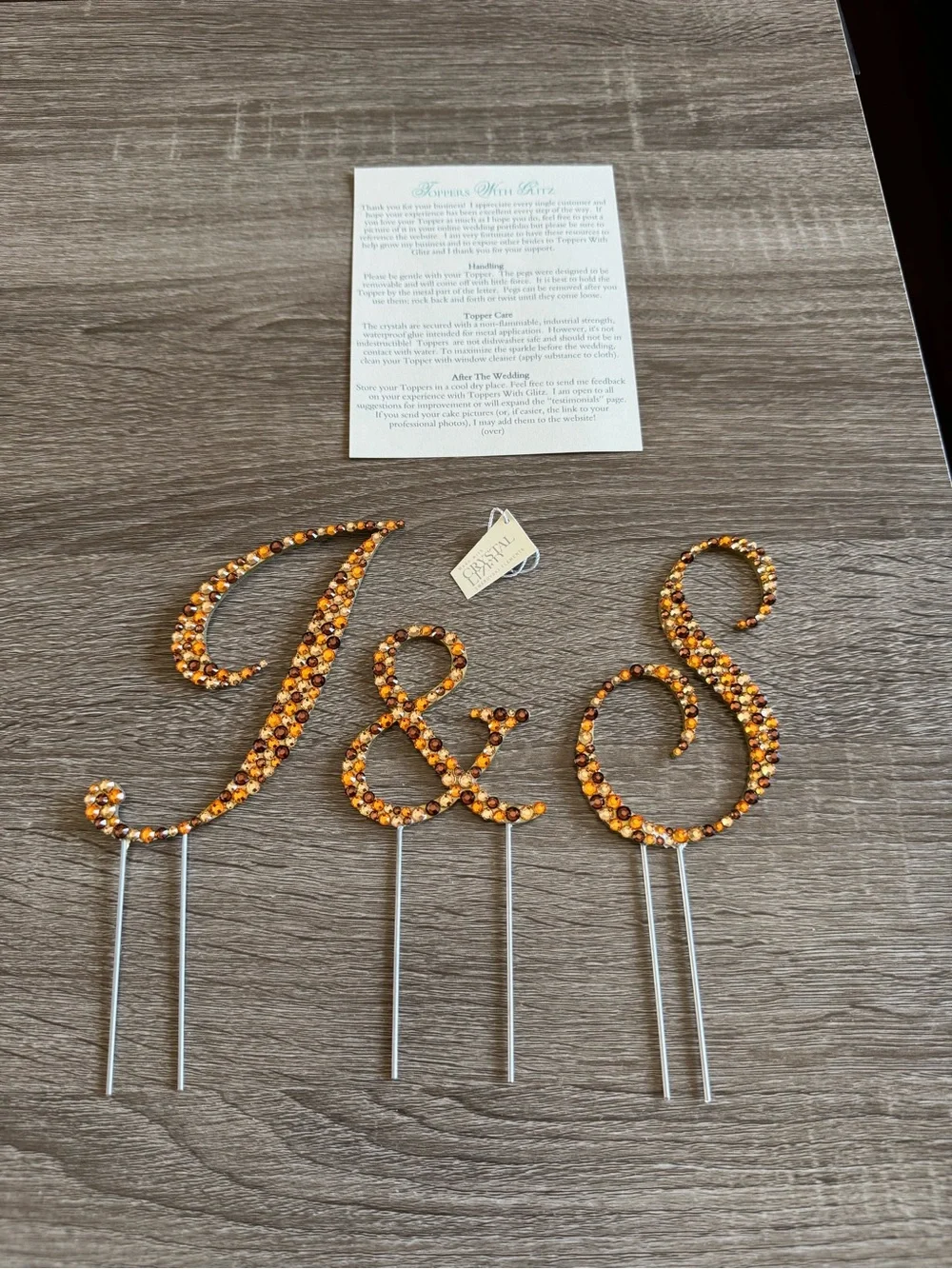 Toppers With Glitz for Wedding or Party, Cake Topper